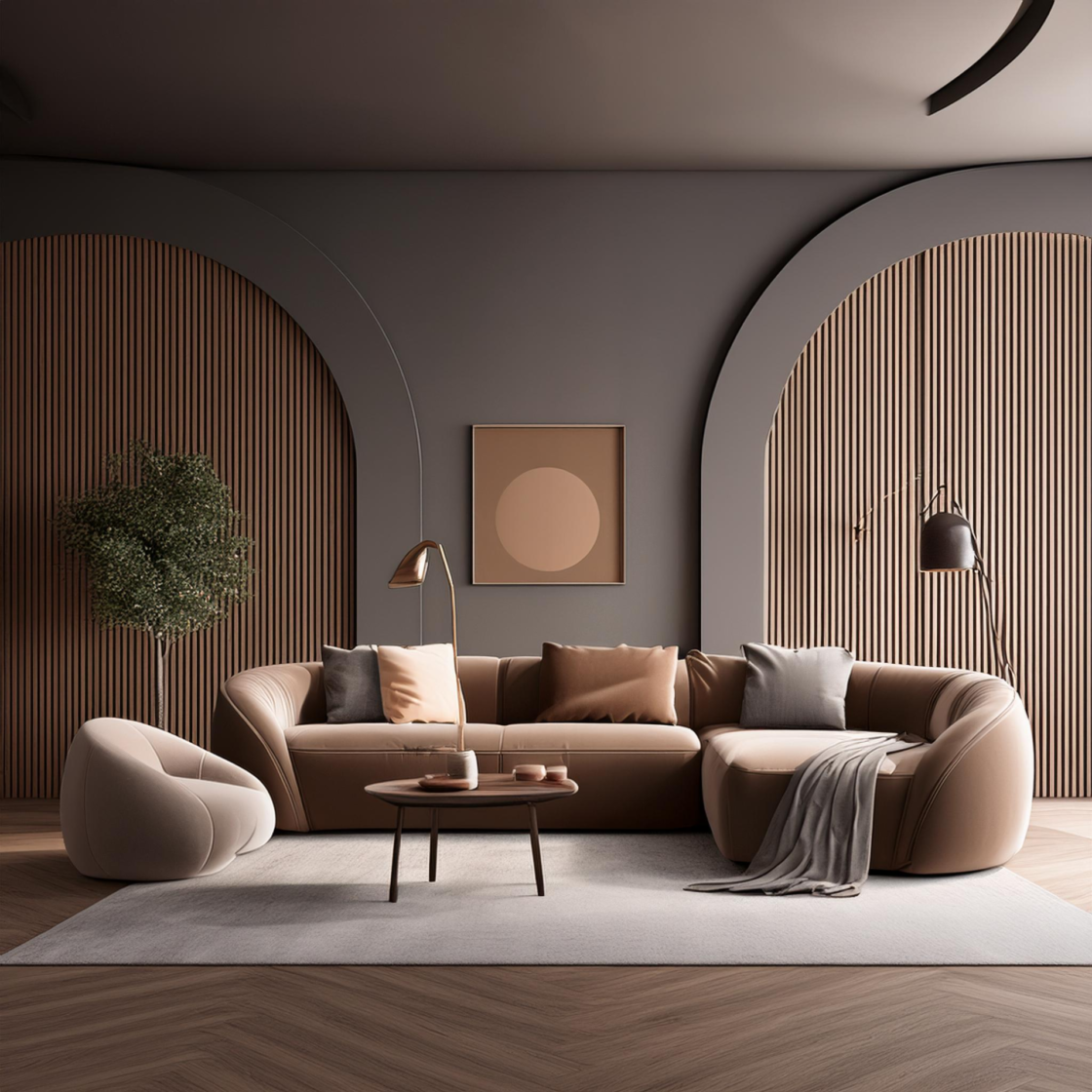 Firefly 3d Logo With Large Modern Minimal Brown And Grey Living Room, In De Background 38487 Firefly 3d Logo With Large Modern Minimal Brown And Grey Living Room, In De Background 38487