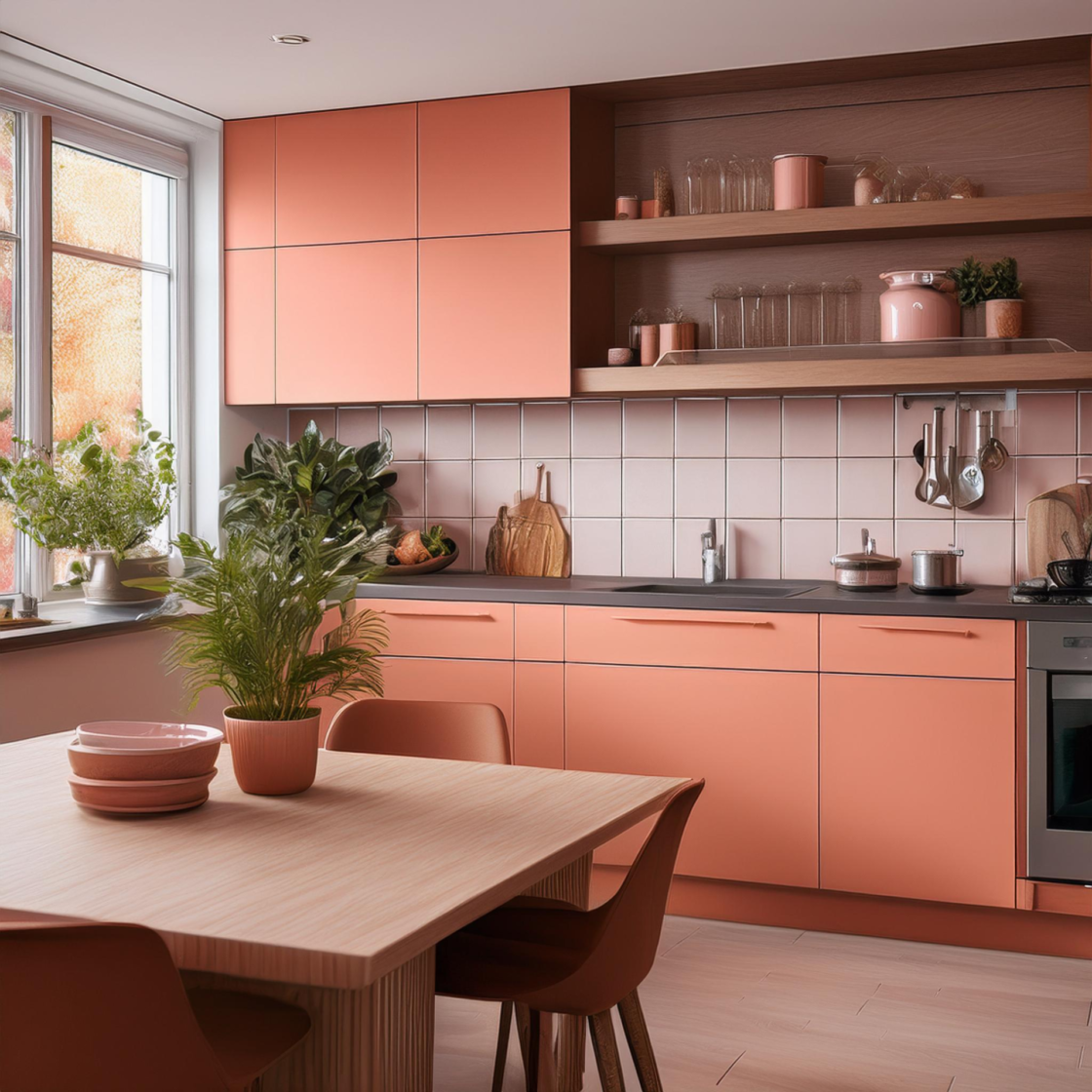 Firefly Kitchen With Coral And Brownaccents 52992 Firefly Kitchen With Coral And Brownaccents 52992